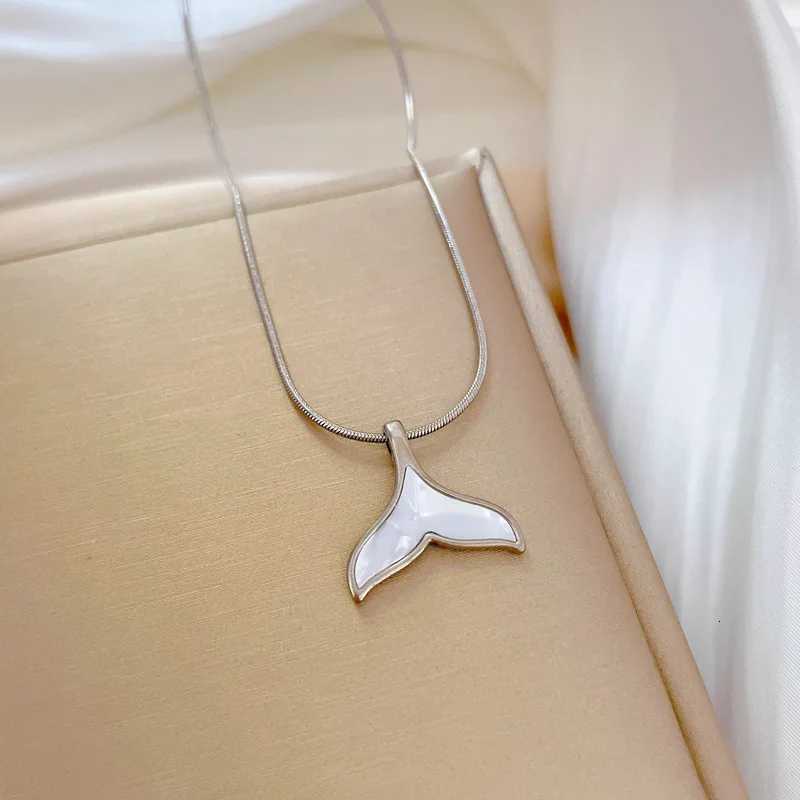 316L Stainless Steel New White Shell Mermaid Tail Lucky Beautiful Pendant Necklace Valentines Day Gift For GirlfriendXJ251121