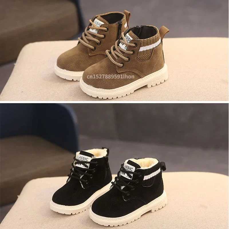 2 Style Inside Material Plush Kids Winter Boots Cotton Fabric Spring Autumn Children Shoes Baby Toddler Boys Girls BootsW251121