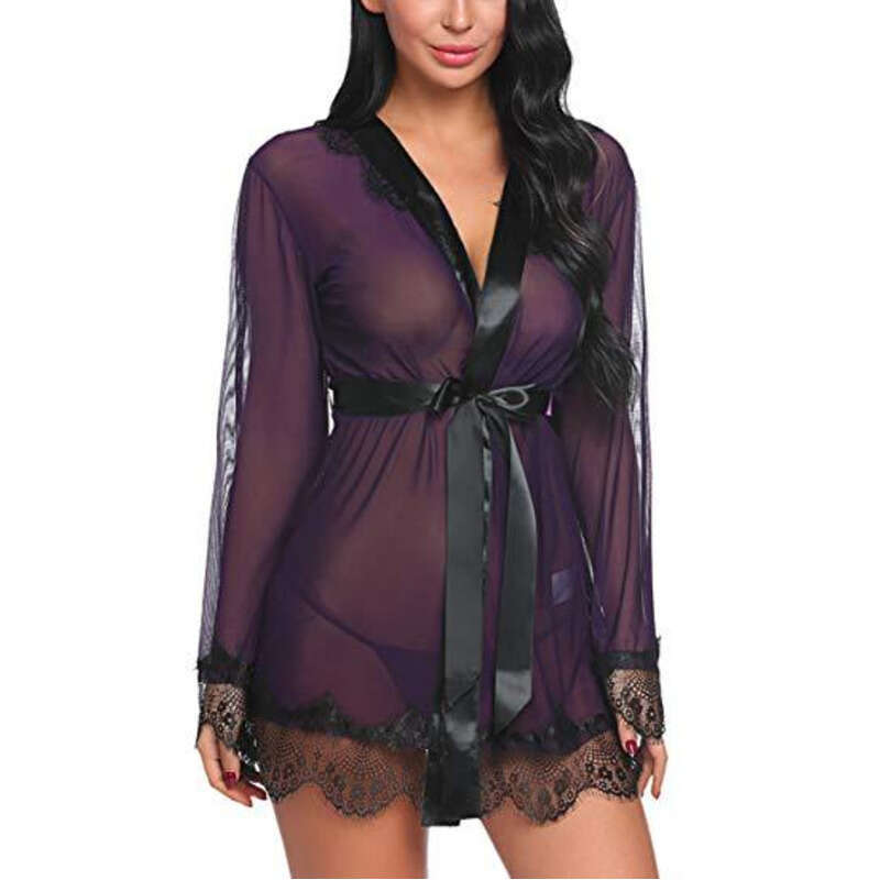 Lace Sexy Lingerie Sexy Lingerie High Grade Lacing Sleepwear Set Perspective Fun Sleepwear Transparent Home Furnishings