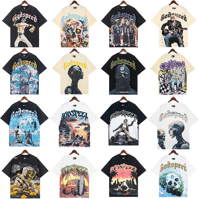 2025 Godspeed Designer T Shirt Mens Tees Wear Summer Round Neck Sweat Absorbing Short Sleeves Outdoor Breathable Cotton Godspeeds T Shirt Tshirts Tops Euro Size S-XL