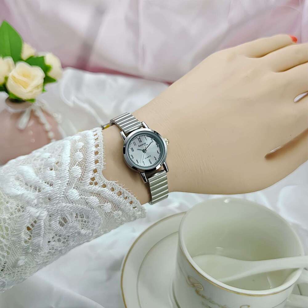 Cross-Border Hot New Fashion Women's Female Steel Band Ins Style High-End Round Bamboo Quartz Watch