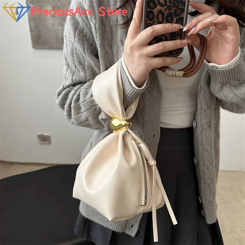 Mini PU Leahter Underarm Pleated Cloud Bag For Wen 2025 Fi Designer Fem Bucket Shoder Bag Handbags And Purses Y251121