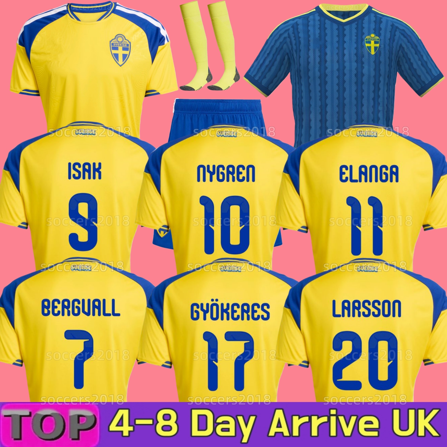 Sweden 2026 World CUP soccer jersey 26 27 Home NYGREN IBRAHIMOVIC ISAK Gyokeres FORSBERG camisetas men Kids Uniform Set kit KULUSEVSKI GUSTAFSON 2027 football shirt