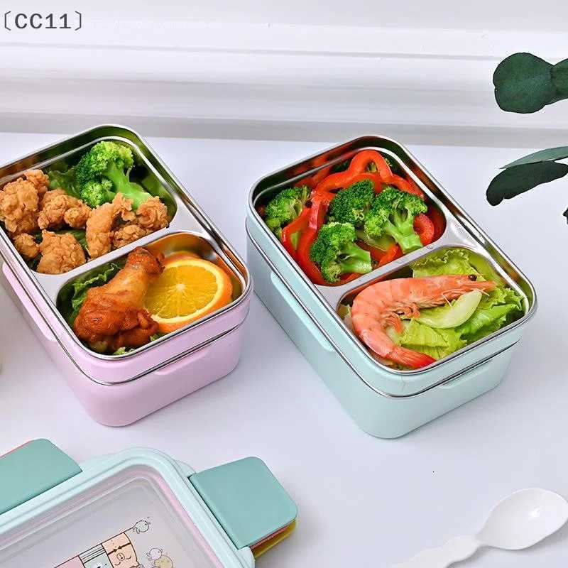 CC11Stainless Steel Divided Bento Lunch Box With Detachable Lid Student Portable Large Capacity Sealed Lunch ContainerM251121