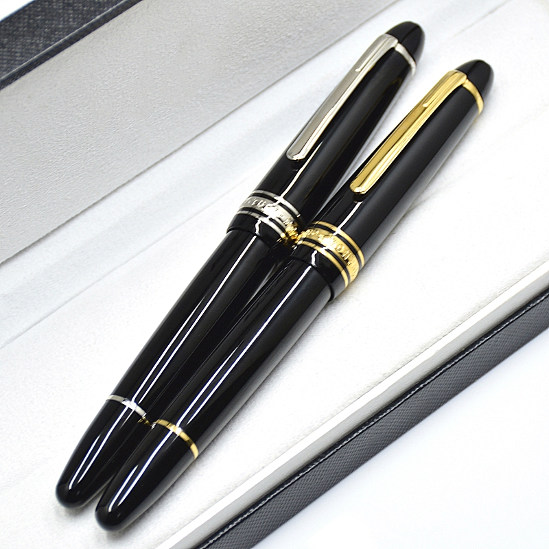 Luxury Monte Msk-149 Black Resin Rollerball Pen Classic 4810 Gilding Nib Office School Writing Ink Fountain Pens With Serial Number