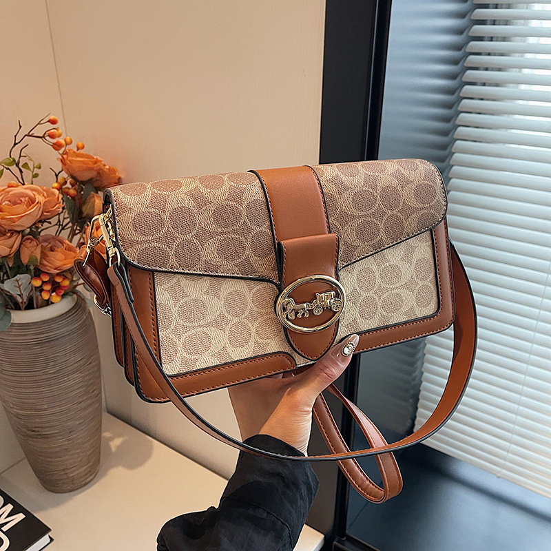 Designer bag free shipping 2025 new fashionable high-end texture printed shoulder crossbody bag armpit bag for womens