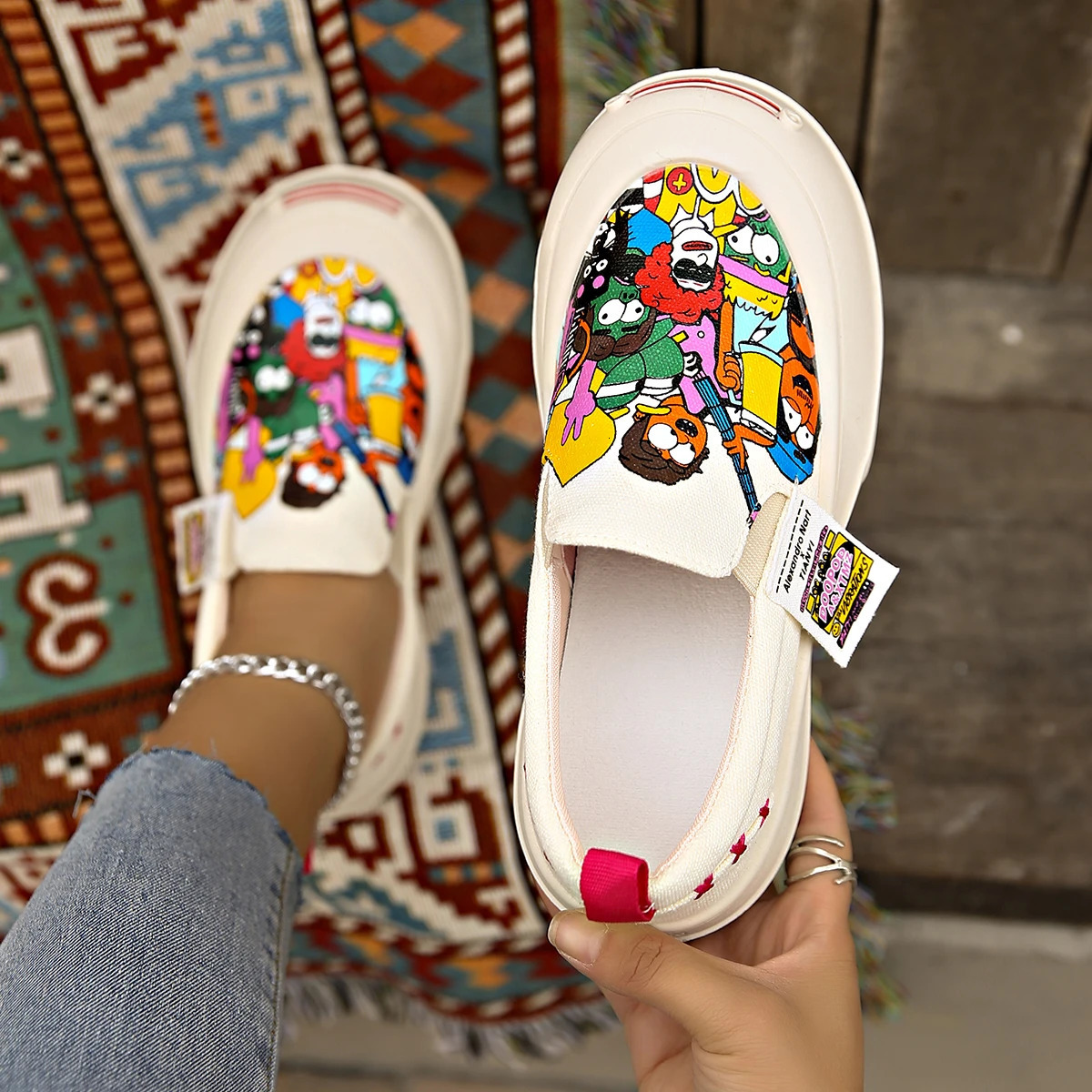 Women Flat Sneakers Casual Fashionable Canvas Shoes Style One Step Walking Summer Zapatos De Mujer 251121