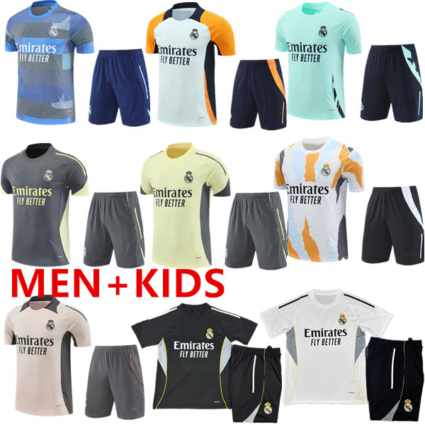 2024 2025 mbappe football tracksuit 24 25 Short sleeve BELLINGHAM VINI JR Sleeves training suit jogging kits Men kids chandal futbol survetement