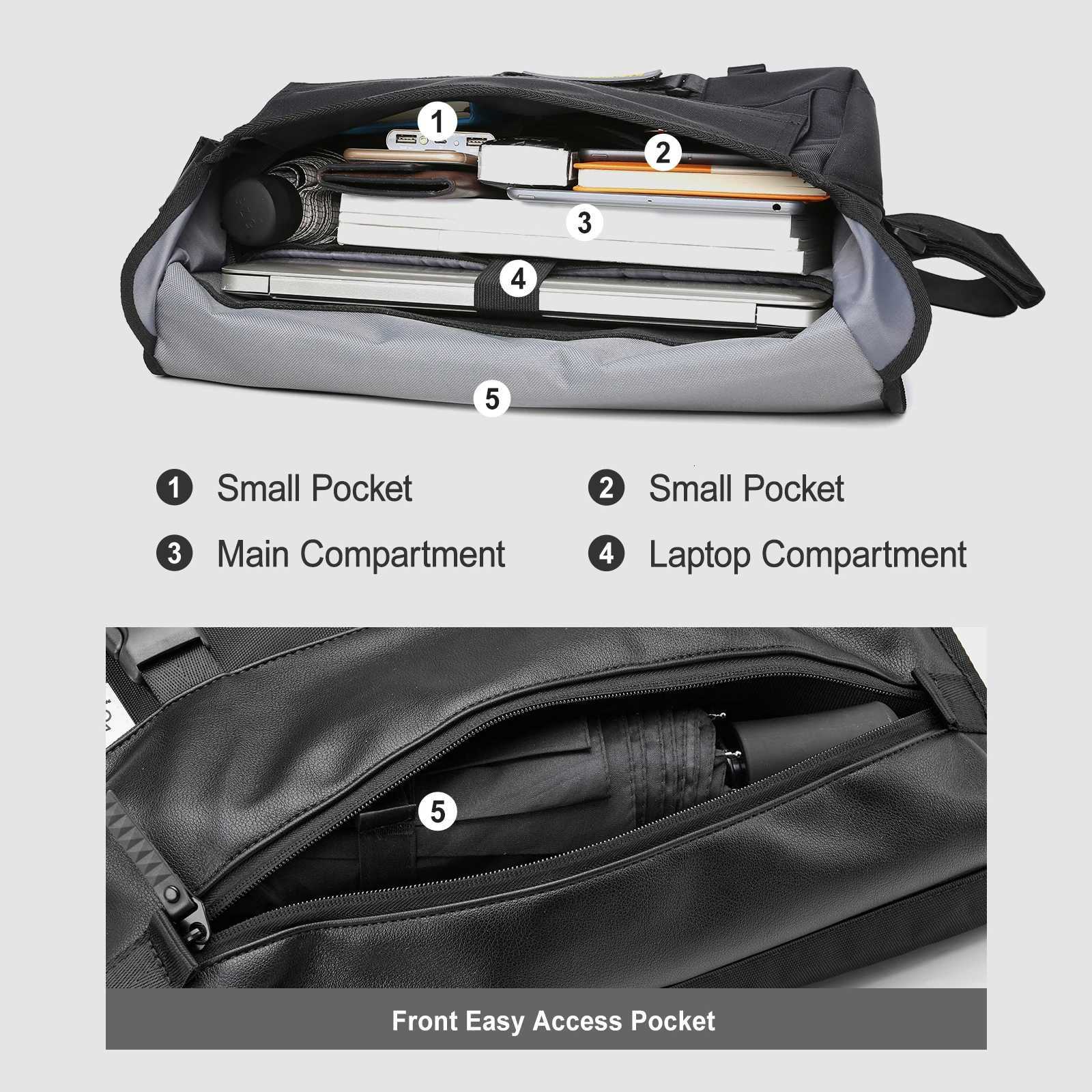 Fashion Messenger Bag for Men Ch Shoder Sling Bag 156 Inch Laptop Sahel Briefcase Crossbody Bag for Teenagers Adts Outdoor Y251121