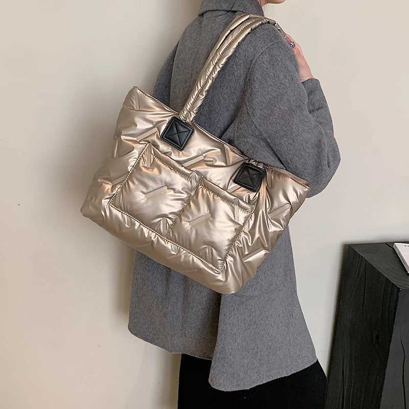 Hot S Lightweight Quilting Puff Tote Bag Wens Waterproof Nyl Handbag with Padded Handle and Zipper Closure for Winter Y251121