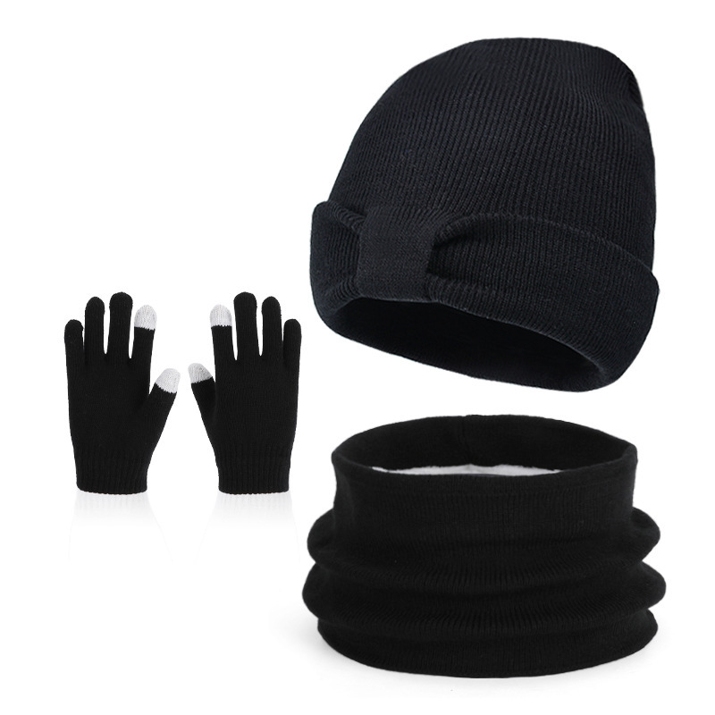 Children's Hat Gloves Winter Scarf Set Winter Outdoor Ear Protection Hooded Hat Boys and Girls Baby Warm Knitted Wool Hat free shipping