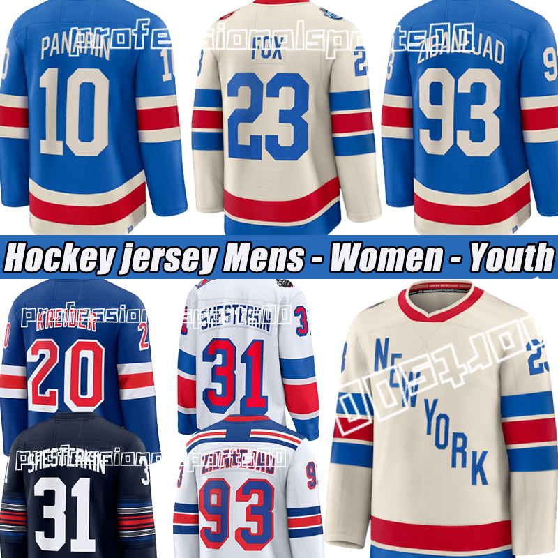 #10 Panarin A #23 Fox A ny Rangerss Hockey Jerseys Artemi Panarin Adam Fox Igor Shesterkin Chris Kreider Vincent Trocheck Hockey Jerseys