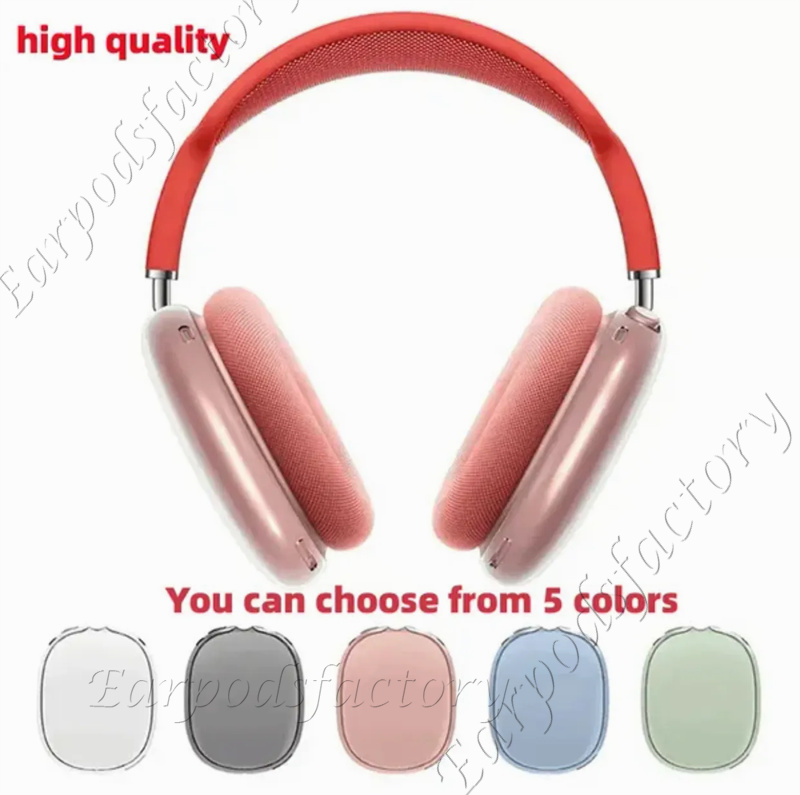 For Airpods Max 2 bluetooth earbuds Headphone Accessories Transparent TPU Solid Silicone Waterproof Protective case AirPodMaxs anc Headphones Headset cover Case