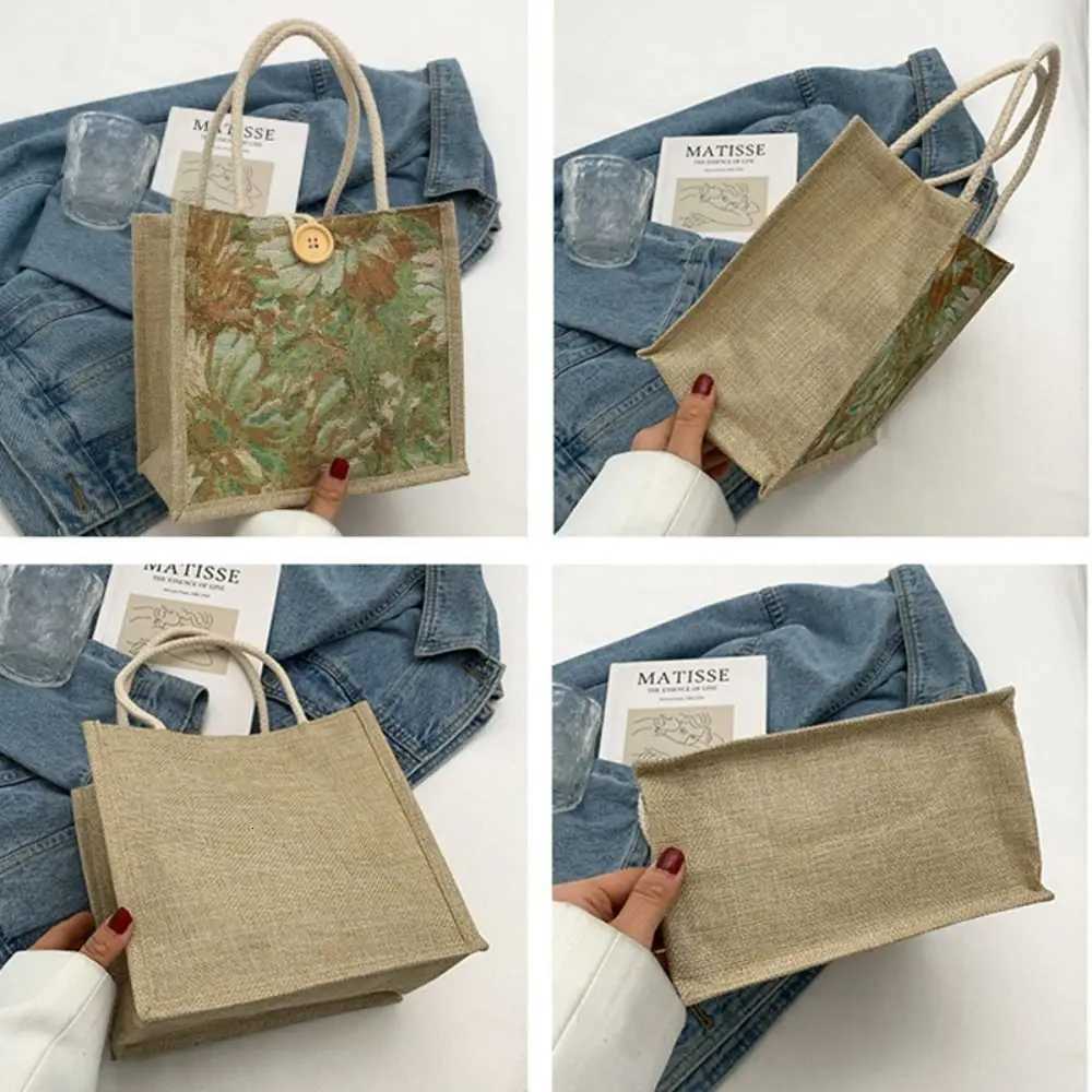 Printed Ethnic Style Canvas Bag Portable Large Capacity Linen Handbag Storage Bag Tote Bag Printing Cloth Lunch Bag ShoppingT251121