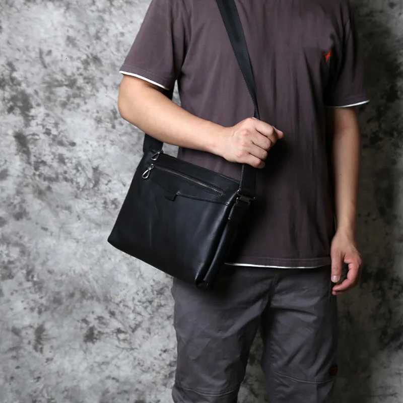 Fashion Fi Mens Shoder Bag Leather Casual Messenger Bag Top Layer Cowhide Horiztal Briefcase 10 Inch Ipad NZPJ Y251121