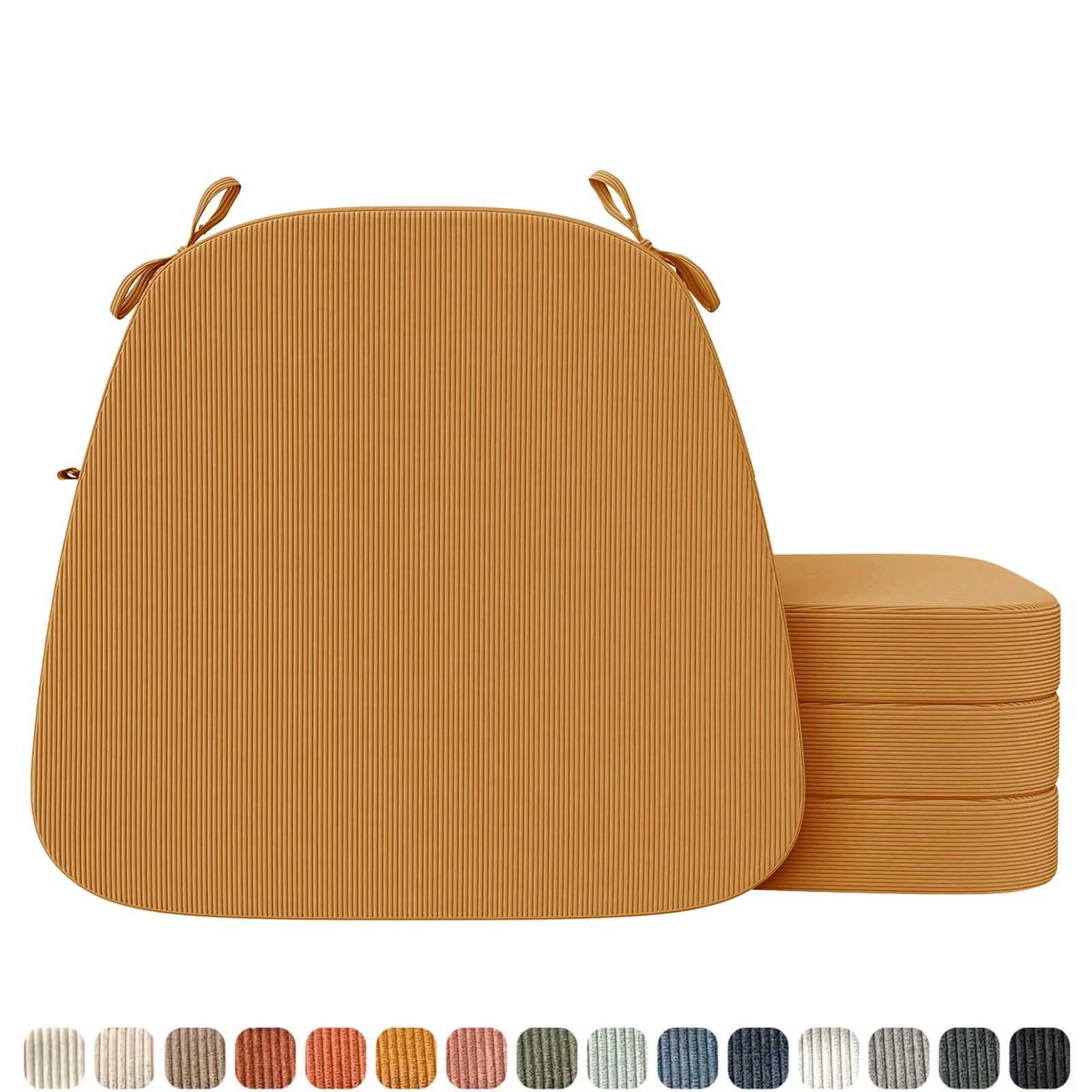 Washable Chair Cushion with Straps Horse Shape Dining Chair Seat for Home Office Seat Cushions Linen Fabric with Removable Cover C251121