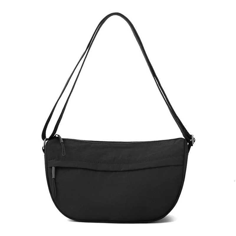 Solid Hobos Nylon Tote Bags with Multiple Zipper Pockets Large Capacity Casual Shoulder Bags for College Work Everyday UseT251121