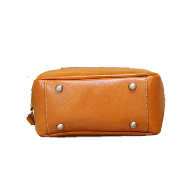 Zipper Bags Vegetable Tanning Real Cow Skin Women Genuine Leather Shoulder Bag Messenger Cross Body D Bag