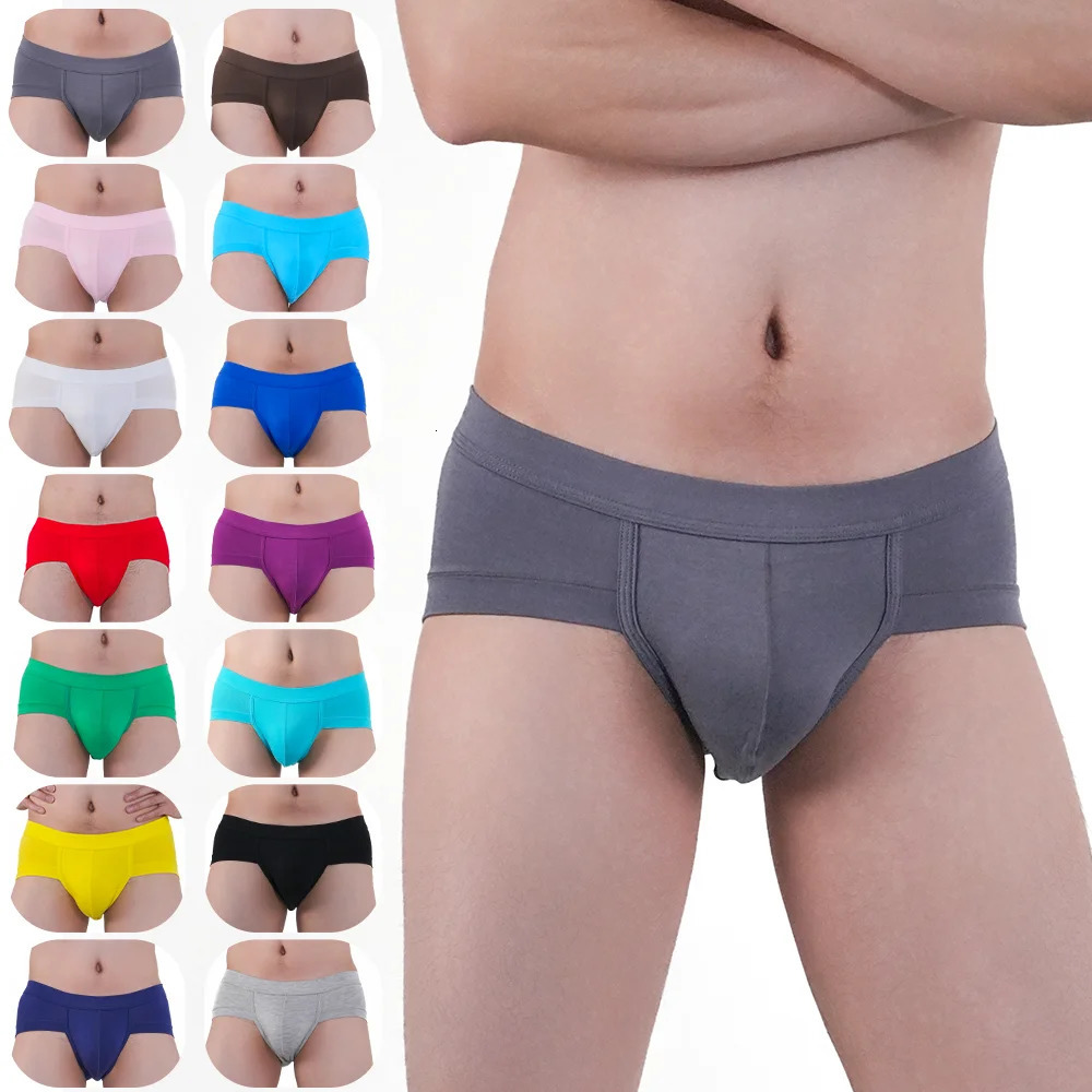 2025 Mens Sexy Underwear Triangle Low Waist Calzoncillos Colored Hombre Fashion Shorts 250417