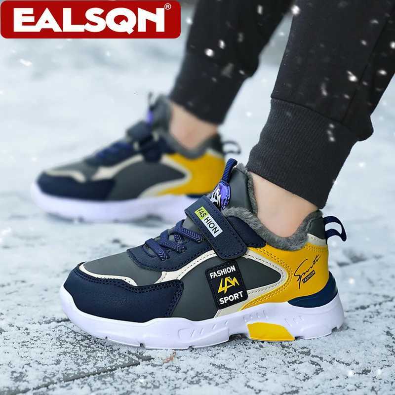 Children Winter Casual Shoes Warm Cotton Sneakers for Kids Boys Fashion School Walking Shoe Plush LiningW251121