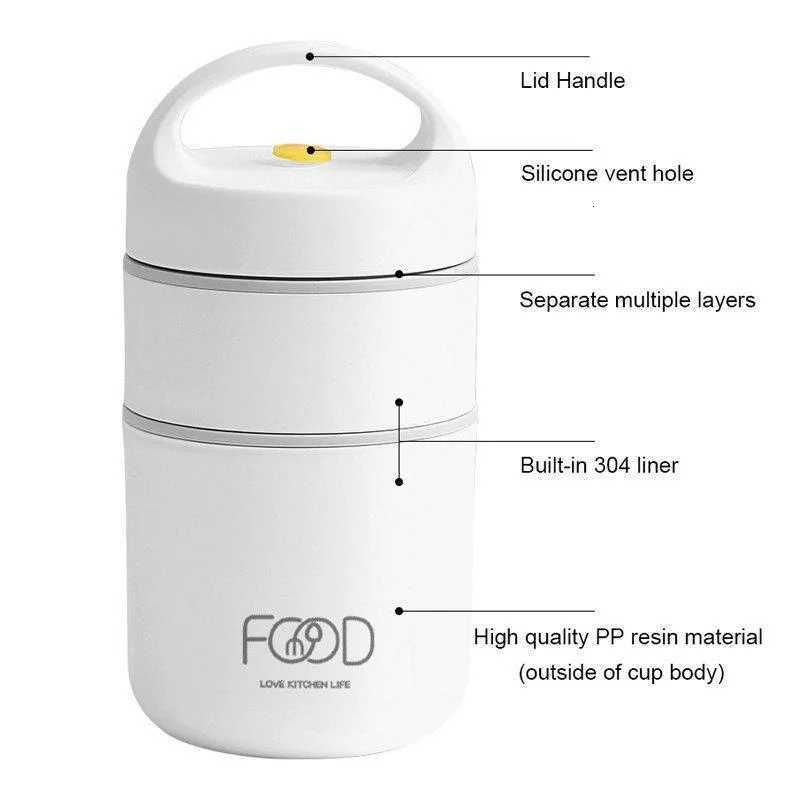 1PCS Soup food insulated bento box stainless steel insulated lunch boxM251121