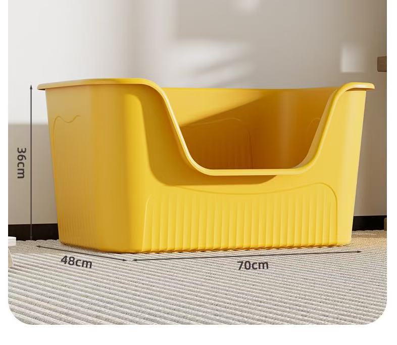 Extra Large Cat Litter Box: Open-Top, Anti-Spatter, Semi-Enclosed Design for Odor Control & Easy Cleaning Free shipping