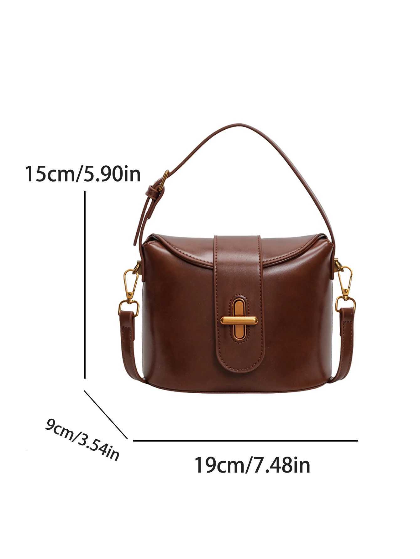 High fi hand-held oblique straddle bag pure color niche design bucket shoder bag Y251121