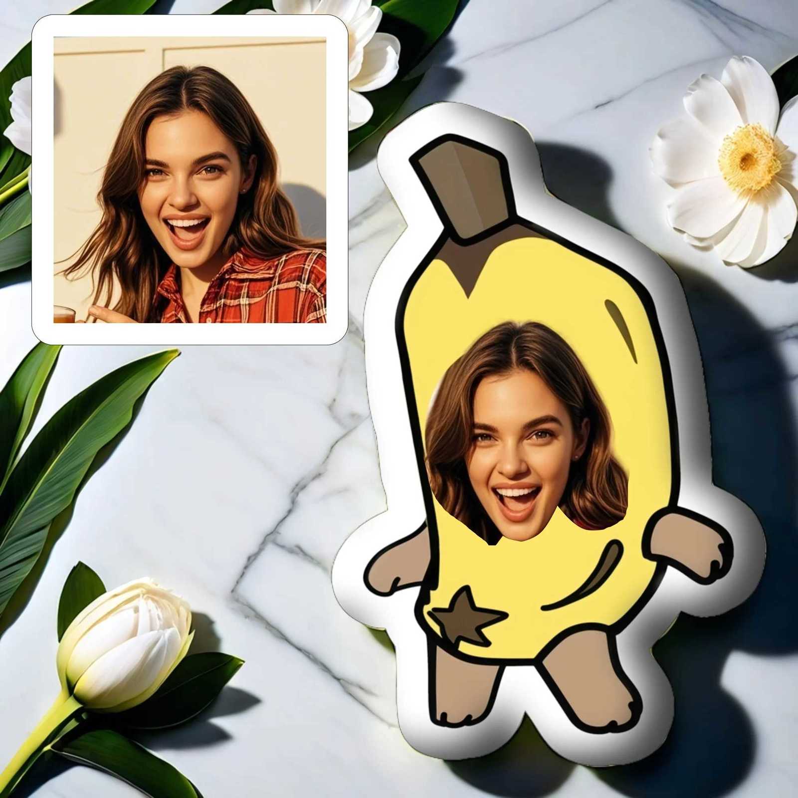 Custom Banana Portrait Cushion DIY Double-Sided Printed Cushion Cover Quirky and Fun Gift C251121