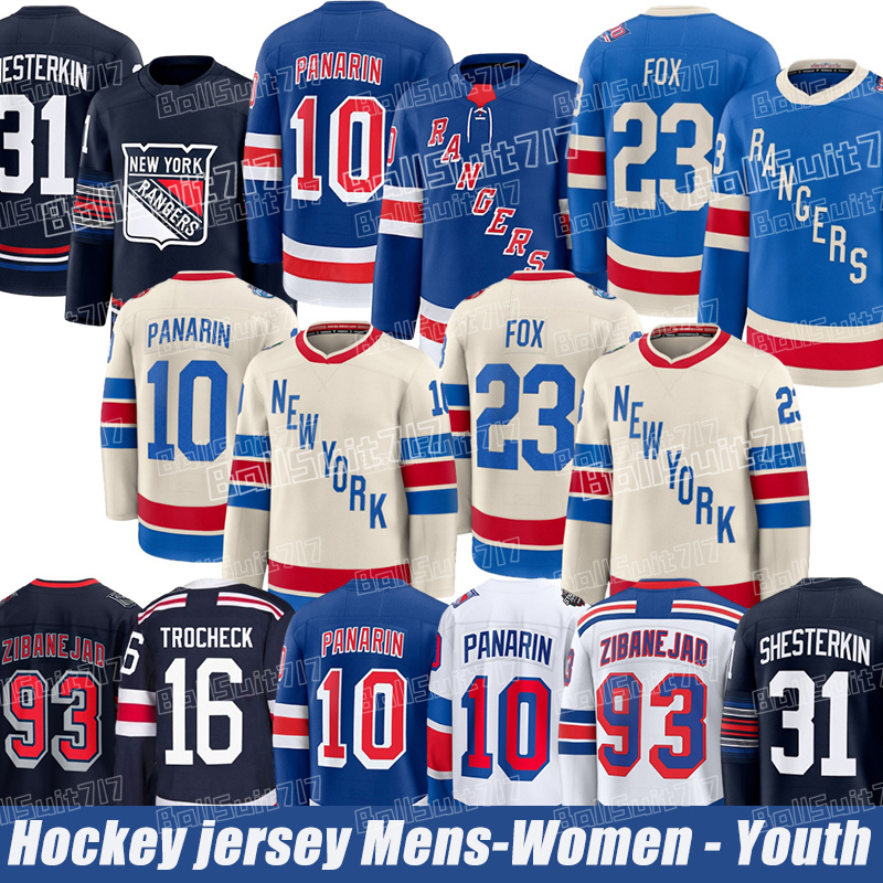 #10 Artemi Panarin ny ranger jersey #23 Adam Fox #31 Igor Shesterkin #20 Chris Kreider #16 Vincent Trocheck #13 Alexis Lafreniere #73 Matt Rempe Hockey Jerseys