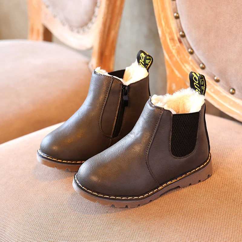 2021 limited Winter Rain Boots Short Boots Big Boy Childrens Shoes Boys Short Boots England Leather shoes Girls Boot New botasW251121