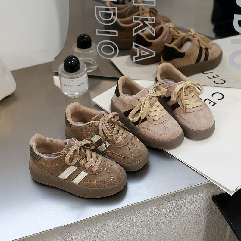 New wool lined designer children's shoes, boys' cotton shoes, winter casual sports shoes, retro girls' training shoes