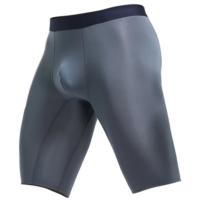 Mens underwear boxing shorts mens ultrathin thin ice silk breathable pockets mid to long leg Cueca Calzoncillos 250417