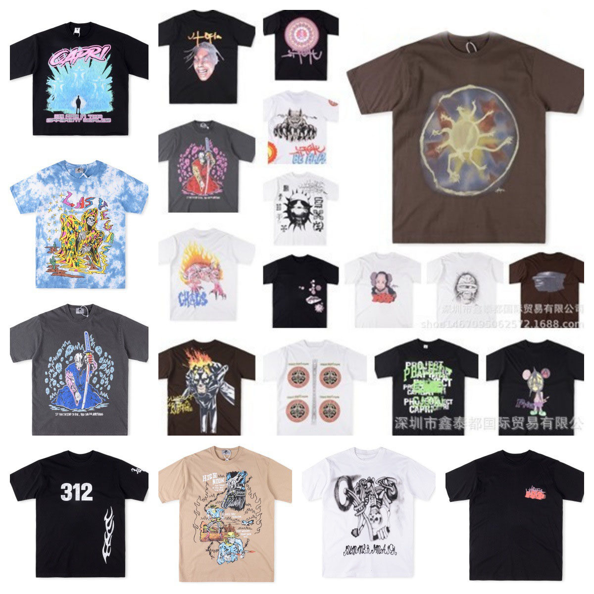 Project shirt designer Men's Y2K T Shirt Set Summer Designer tees Fashion Holiday Couple Printing shirt fashion tees womens tops cotton t shirts washed black A size S-XL