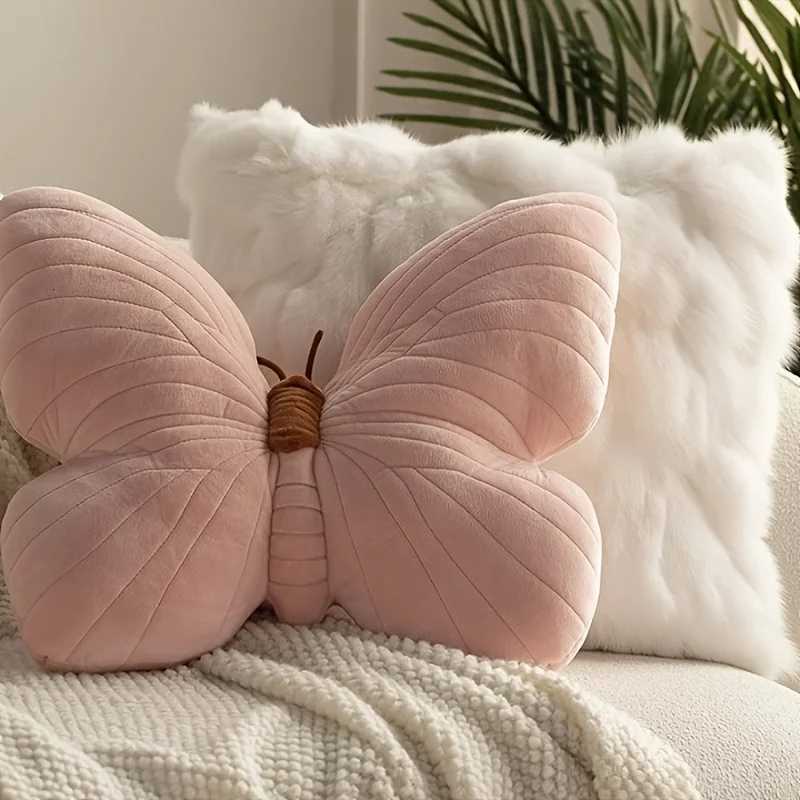 Chic Blue Butterfly-Shaped Throw - Soft Polyester Plush Fabric for Couch Bed Decor Super Soft Butterfly Doll for Girls C251121