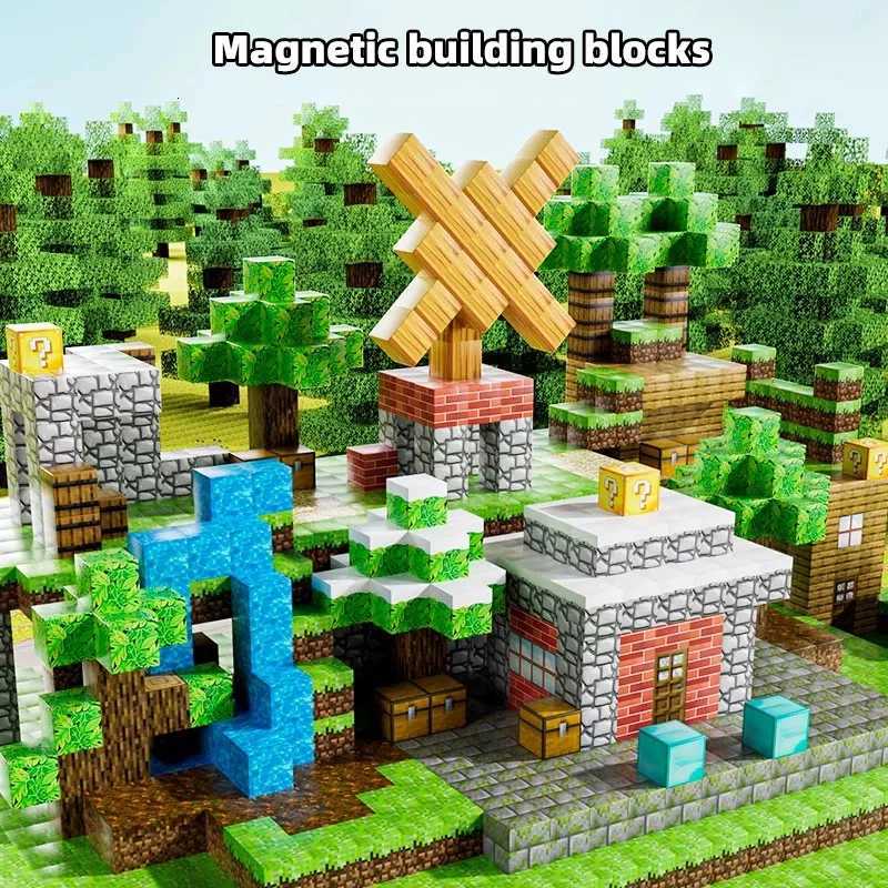 Magnetic building block toy storage box set Childrens DIY assembly toys Table-top play blocks Christmas Thanksgiving Day gift X251121