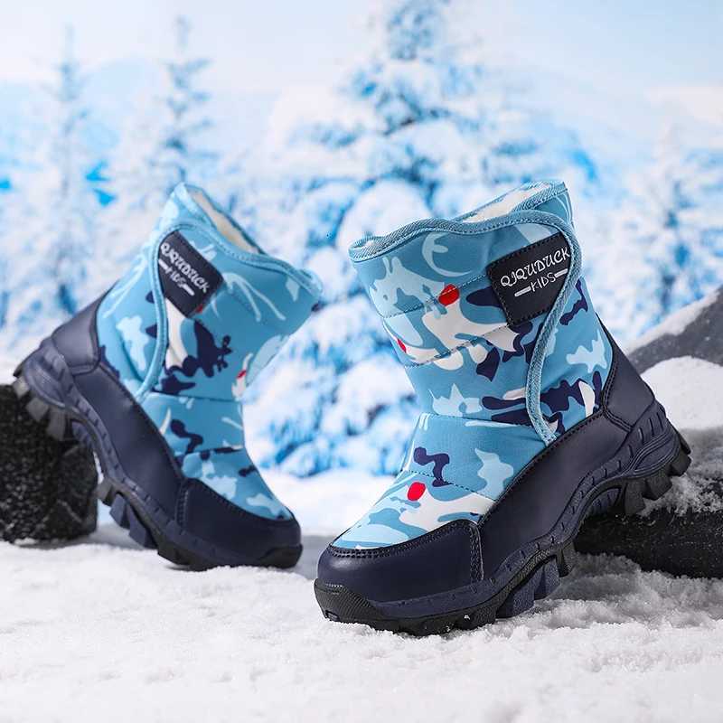 2025 Winter New Outdoor Boots Kids Casual Warm Boots Waterproof fabric anti slip Snow Boots Rubber Sole Snow BootsW251121