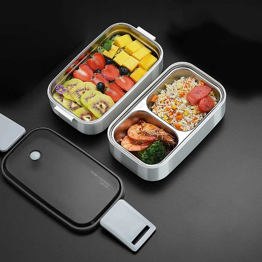 1PC Stainless Steel Sealed Insulated Box Double-Layer Lunch Box That Students Can Heat In The Microwave At WorkM251121