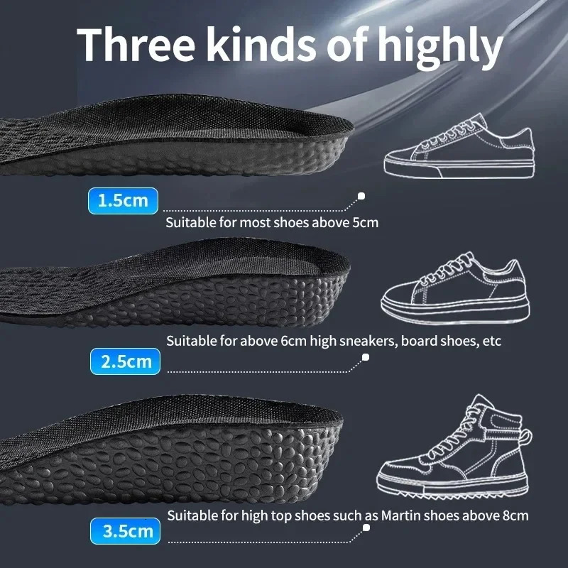 Height Increase Templates Sports Insoles for Feet Deodorant Orthopedic Insole Shoes Shock Absorption Shoe Sole Men Women 251121