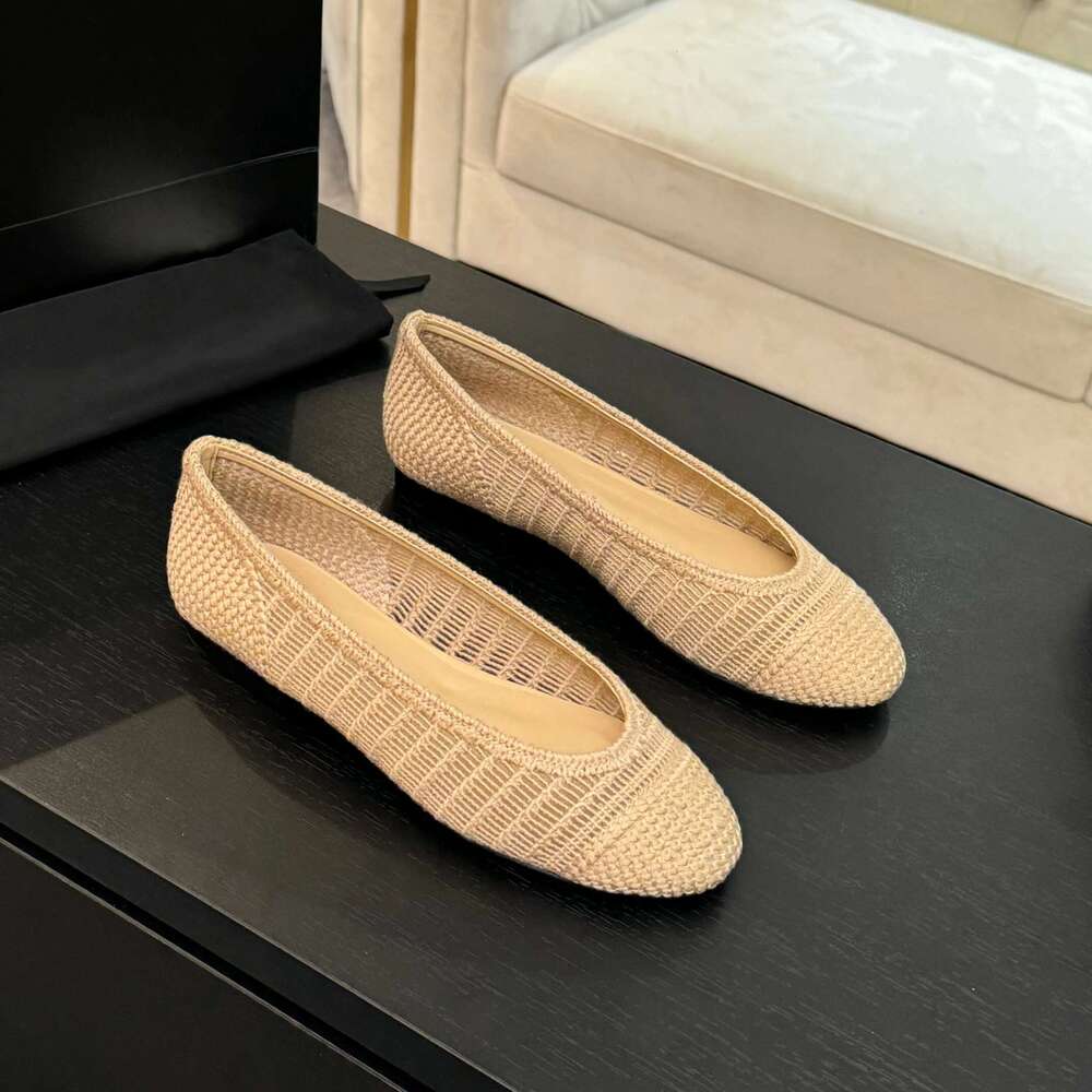 Women Size35-42 Weaving Ballet Flats Genuine Leather Mixed Colors Round Toes Slip On Designer Shoes atillas De Mujer