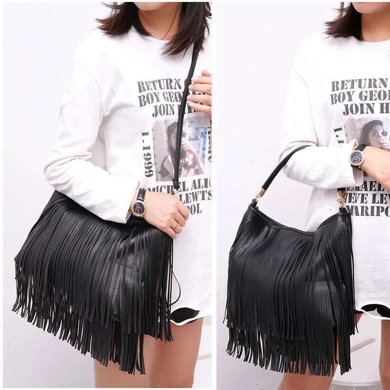 Designer Bag Fashion American Fringe Lady Purse Women Shoulder Bag Female PU Leather Handbags Crossbody Office