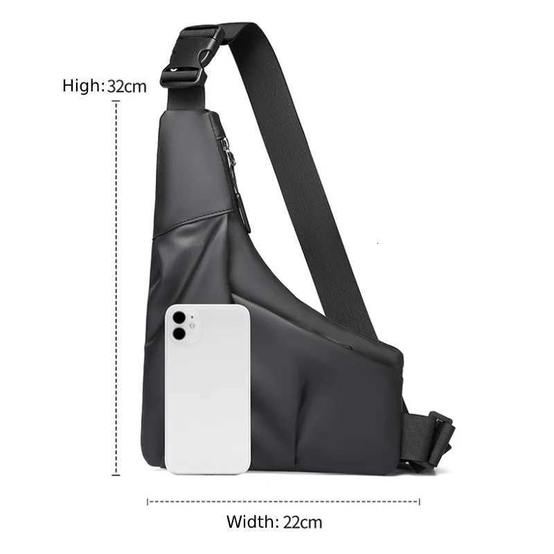 Fashion 1pc Anti-Theft Triangle cross Bag with Adjustable Strap - Casual Ch Bag for MenIdeal for Outdoor ActivitiesCmutingTravel Y251121