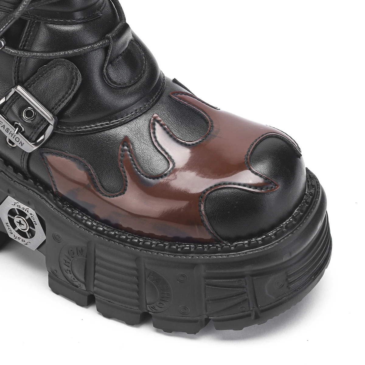 Personalized Short Boots Motorcycle Heavy Metal Versatile MidCalf Womens Rock Dark Cyberpunk 251121