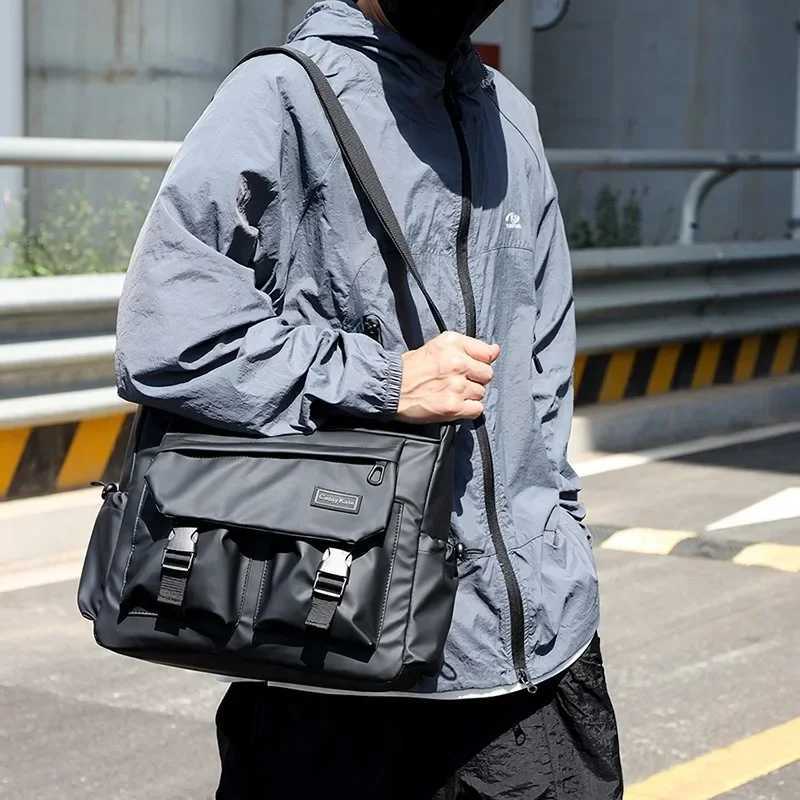 Fashion Men Shoder Bag Solid Waterproof Firm Snap Mti-Pocket Casual Crossbody Bags for Unisex Flap Large Capacity Y251121