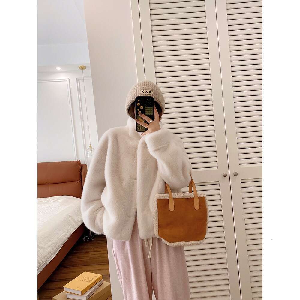 Short Luxurious Mink European Stand Collar Faux Coat EcoFriendly Fur Women's Autumn Winter New Arrival