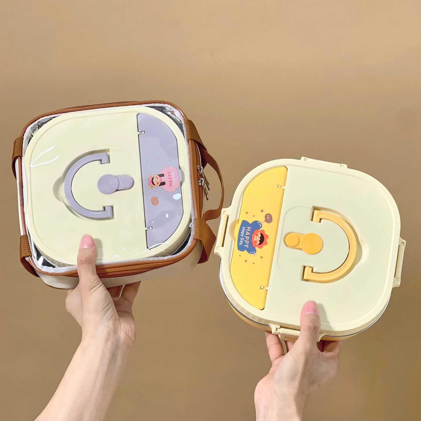 WORTHBUY 4/5 Compartment Portable Bento Lunch Box Microwave Safe Sealed 304 Stainless Steel Lunch Container Set For Kids StudentM251121