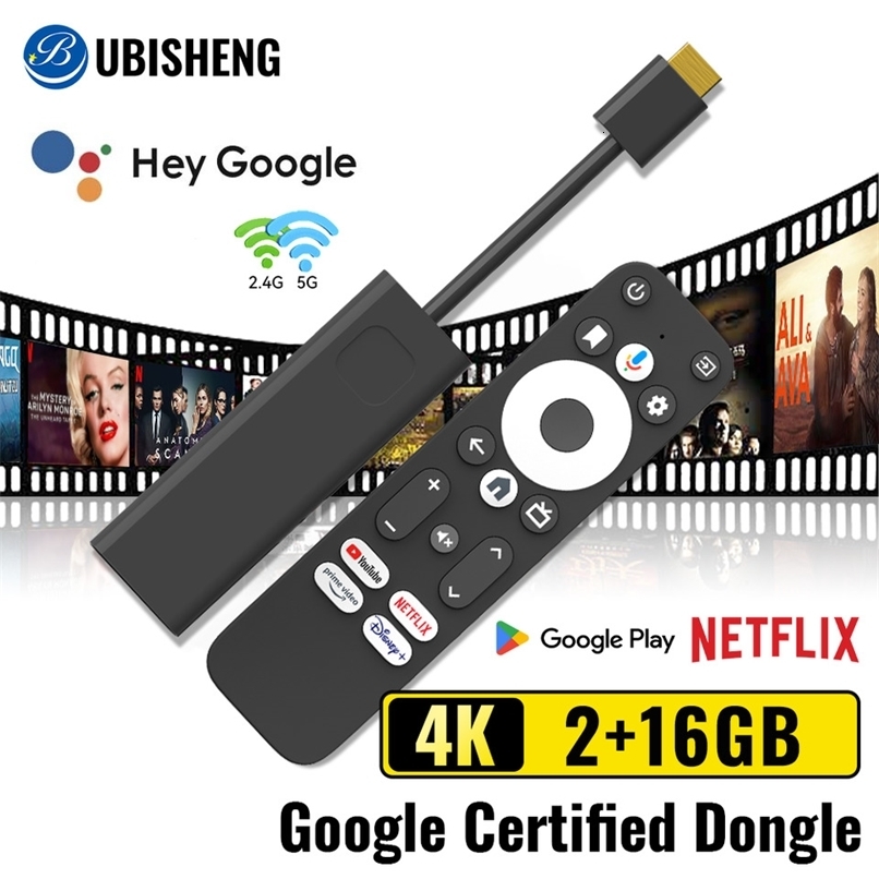 UBISHENG GD1 Google certified Android 11 4K BT Voice Remote S905Y4 AV1 2GB RAM 16GB ROM 5G WiFi Smart Android TV Box TV Stick 251114ww