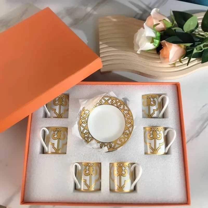 12 piece gift box set with striped dot ceramic espresso cup tea milk beverage cup and handle cup suitable for Office Novelty gifts and good luck S2542