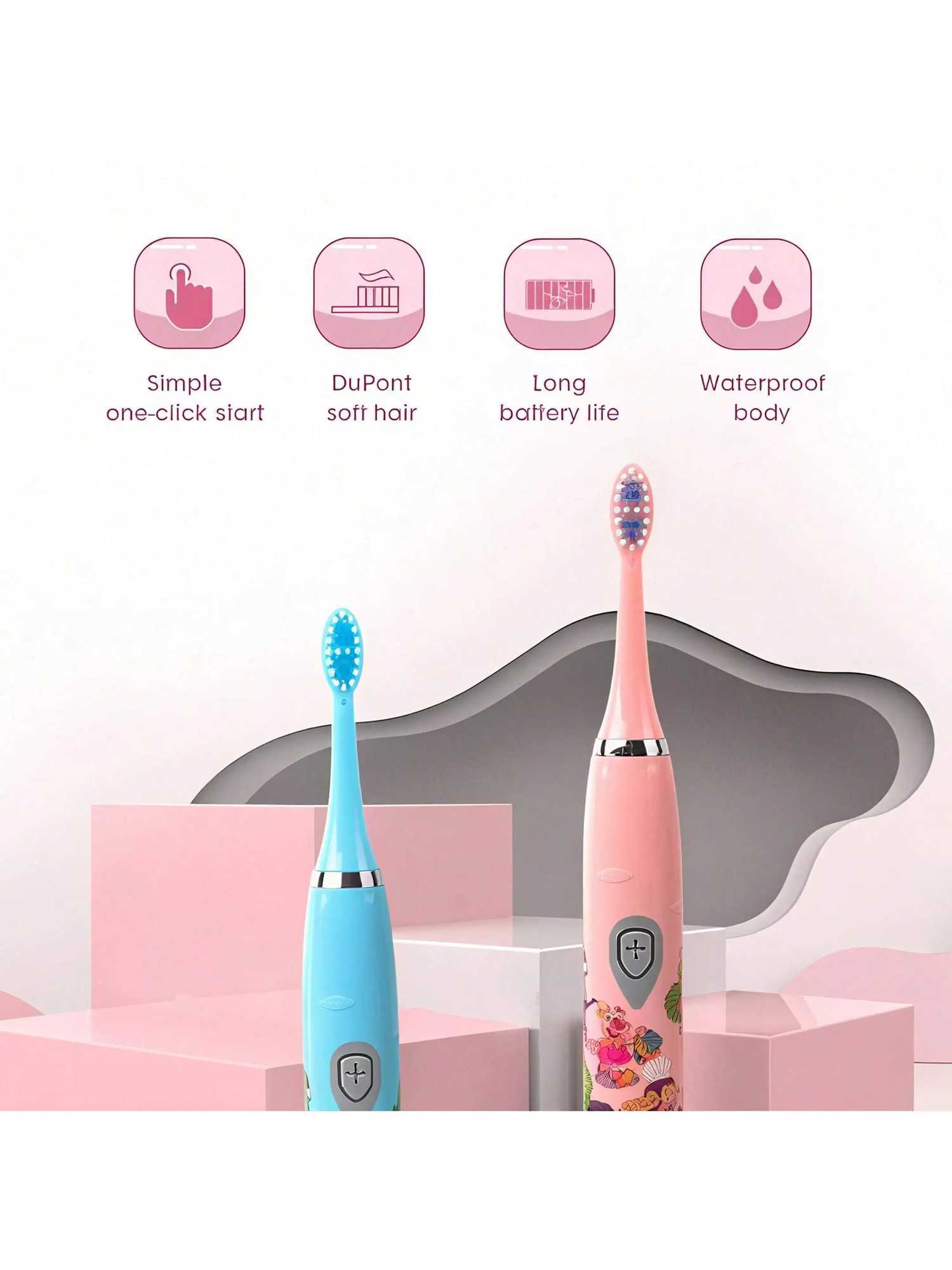 2026 Sonic Electric Toothbrush Smart Cartoon Soft Bristles Toothbrush Replace Battery versionBatteries not included C251121