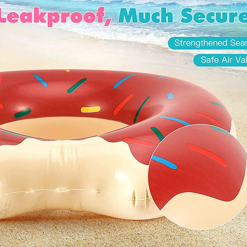 Rooxin Donut Swimming Ring Inflatable Swim Pool Float For Kid Adult Swimming Circle Baby Swim Tube Water Play Swimming Equipment 250421