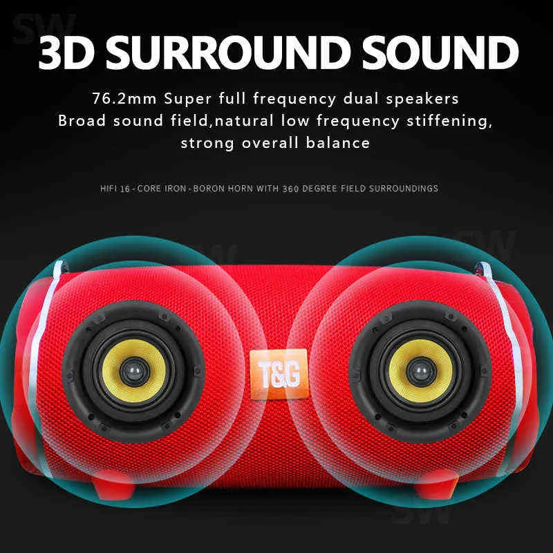 By sea shipping TG187 Bluetooth Speaker 50W 4400mAh Wireless Waterproof Outdoor Speakers Bar Music Center Subwoofer 3D Stereo Support USB/FM